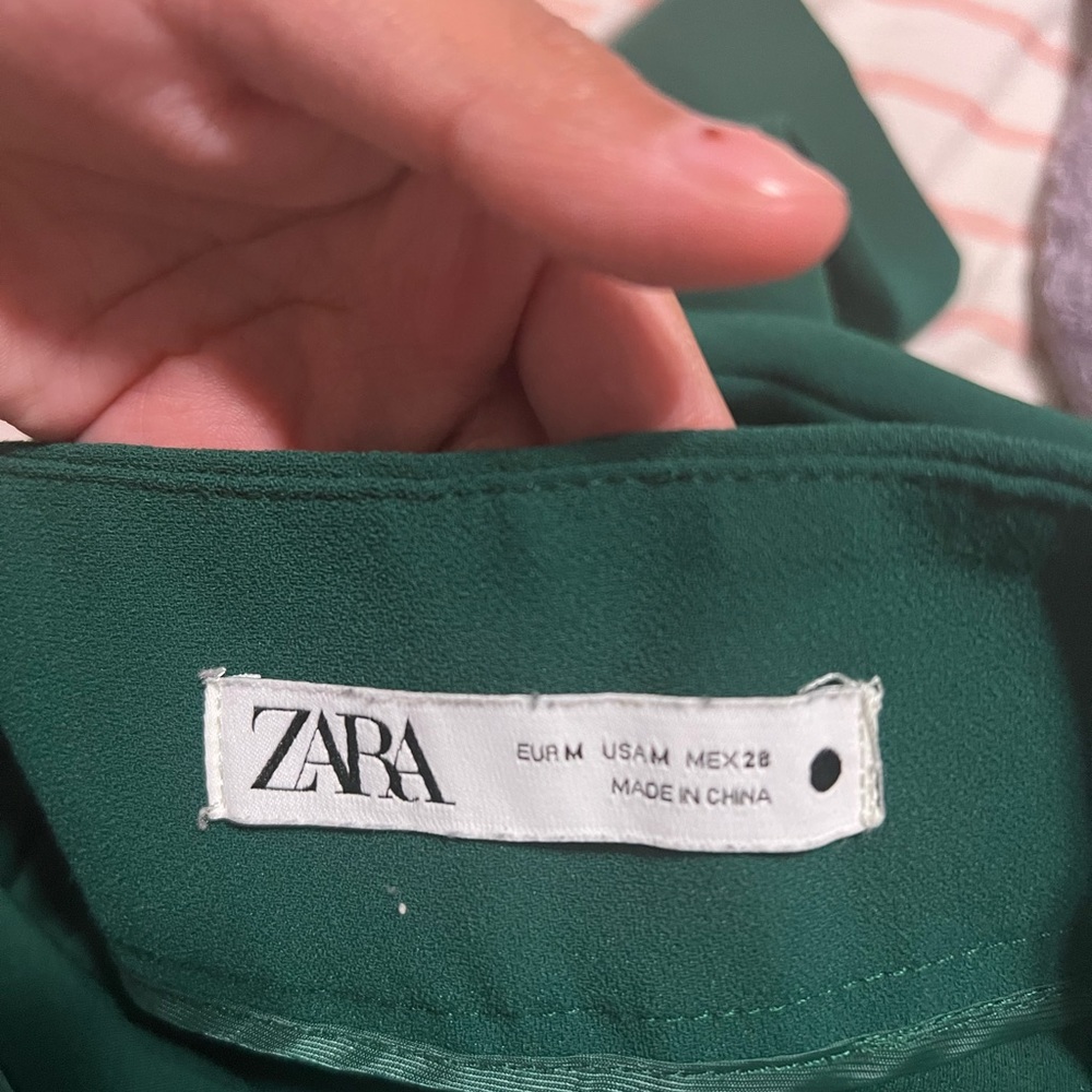 Green Zara Wide Leg Pants